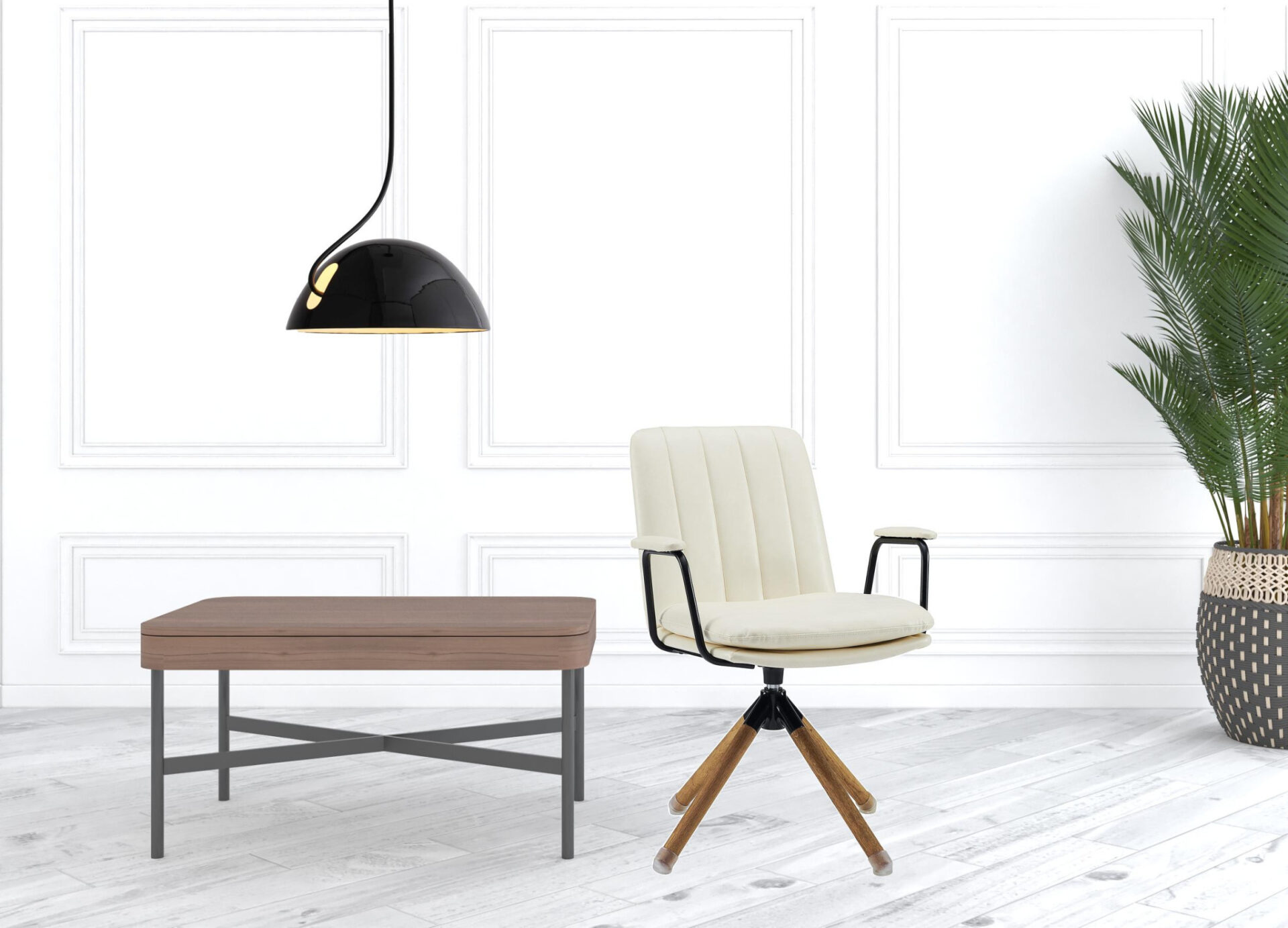 23 Inch Off White Swivel Faux Leather Accent Chair 2 23 Inch Off White Swivel Faux Leather Accent Chair - Image 2