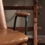 23 Inch Carmel Brown Faux Leather Swivel Arm Chair 11 23 Inch Carmel Brown Faux Leather Swivel Arm Chair