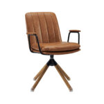 23 Inch Carmel Brown Faux Leather Swivel Arm Chair 9 23 Inch Carmel Brown Faux Leather Swivel Arm Chair
