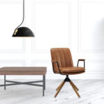 23 Inch Carmel Brown Faux Leather Swivel Arm Chair 10 23 Inch Carmel Brown Faux Leather Swivel Arm Chair