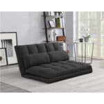 Gray Convertible Futon Loveseat with Tufted Cushions and Pillows 11 Gray Convertible Futon Loveseat with Tufted Cushions and Pillows