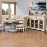 Distressed Ivory Wood Credenza with Shelving and Antique Finish 9 Distressed Ivory Wood Credenza with Shelving and Antique Finish
