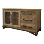 Distressed Wood Buffet Table with Shelving for Storage