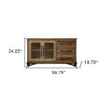 Distressed Wood Buffet Table with Shelving for Storage