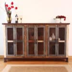 Distressed Solid Wood Credenza With Rustic Finish and Storage 8 Distressed Solid Wood Credenza With Rustic Finish and Storage