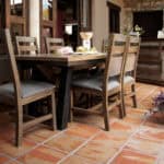 Rustic Distressed Wood Buffet Table with Shelves and Drawers