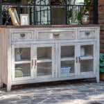 Distressed White Solid and Manufactured Wood Credenza With Storage 9 Distressed White Solid and Manufactured Wood Credenza With Storage