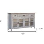 Distressed White Solid and Manufactured Wood Credenza With Storage 10 Distressed White Solid and Manufactured Wood Credenza With Storage