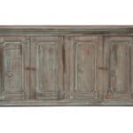 Distressed Green Solid Wood Credenza with Shelving and Storage 6 Distressed Green Solid Wood Credenza with Shelving and Storage