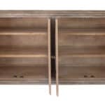 Distressed Rustic Green Solid and Manufactured Wood Storage Credenza