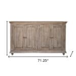 Distressed Rustic Green Solid and Manufactured Wood Storage Credenza