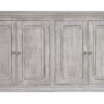 Distressed Driftwood Solid Wood Credenza with Shelving and Storage