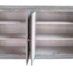 Distressed Driftwood Solid Wood Credenza with Shelving and Storage