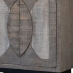Rustic Distressed Gray Wood Buffet Table with Shelves and Storage