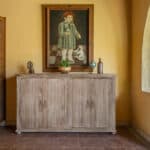 Distressed Mango and Pine Wood Credenza With Shelving 72 Inch 9 Distressed Mango and Pine Wood Credenza With Shelving 72 Inch