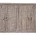 Distressed Rustic Wood Credenza with Shelving and Driftwood Finish