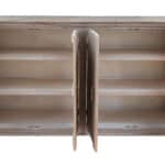 Distressed Rustic Wood Credenza with Shelving and Driftwood Finish