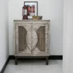 Distressed White Wood Buffet Table with Shelves and Storage 9 Distressed White Wood Buffet Table with Shelves and Storage