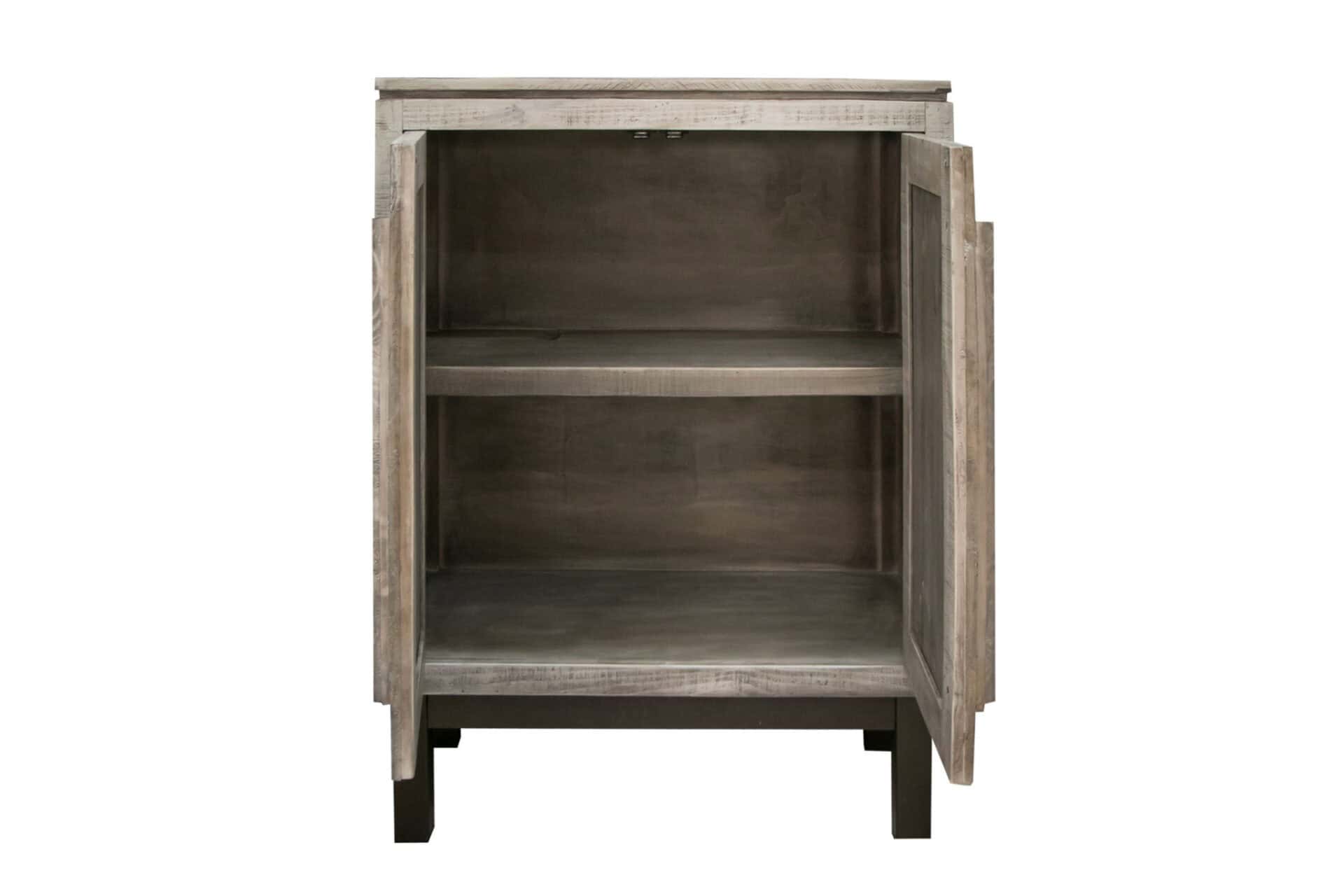 Distressed White Wood Buffet Table with Shelves and Storage 1 Distressed White Wood Buffet Table with Shelves and Storage
