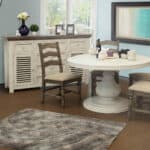 Distressed Antiqued White Buffet Table with Storage and Shelving 9 Distressed Antiqued White Buffet Table with Storage and Shelving