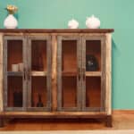Distressed Solid Wood Buffet Cabinet with Storage Shelves (Single) 9 Distressed Solid Wood Buffet Cabinet with Storage Shelves (Single)