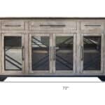 Rustic Distressed Wood Credenza with Shelving and Metal Accents 10 Rustic Distressed Wood Credenza with Shelving and Metal Accents
