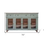 Sage Green Distressed Wood Credenza with Shelving and Storage 10 Sage Green Distressed Wood Credenza with Shelving and Storage