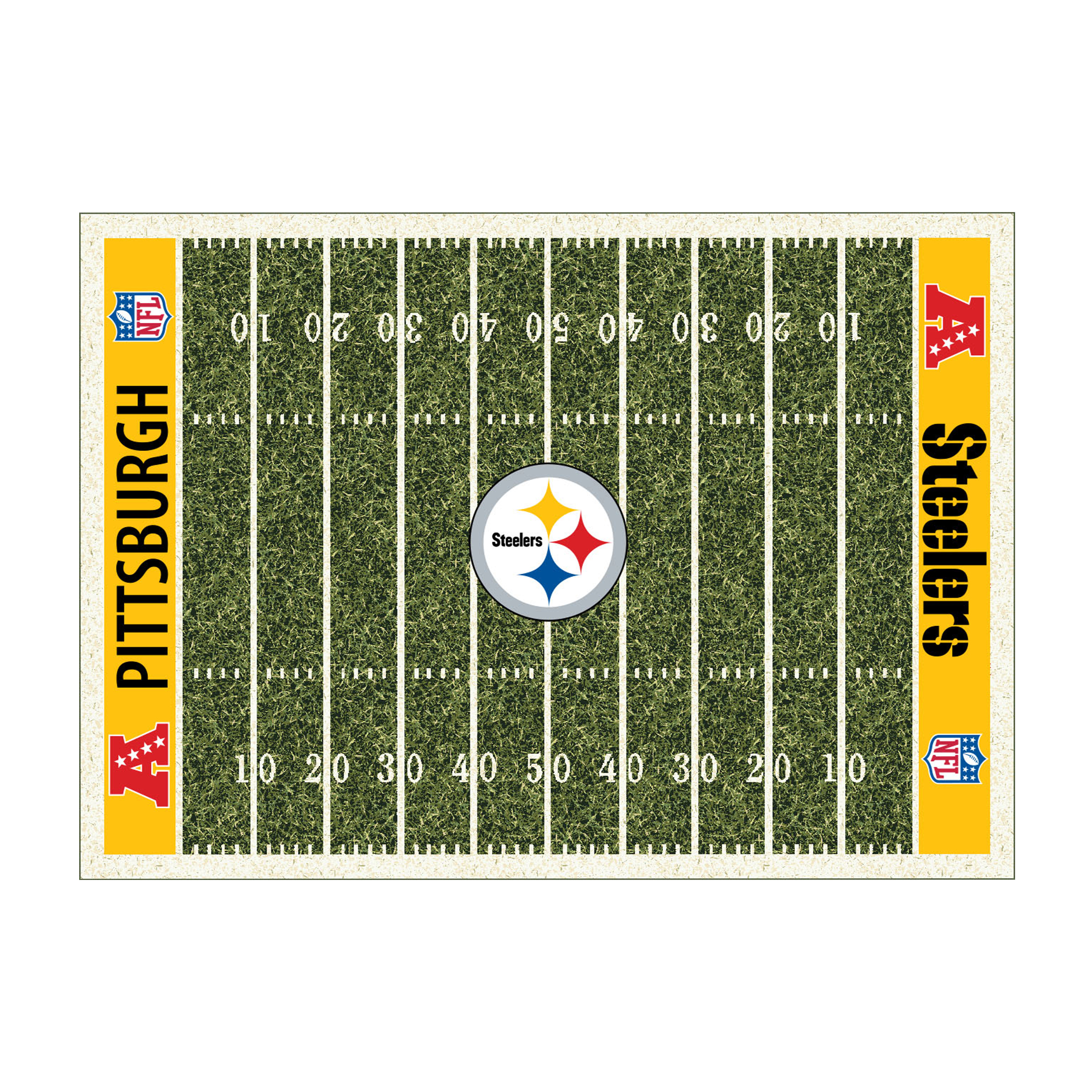 pittsburgh steelers 8x11 homefield football field premium nylon rug