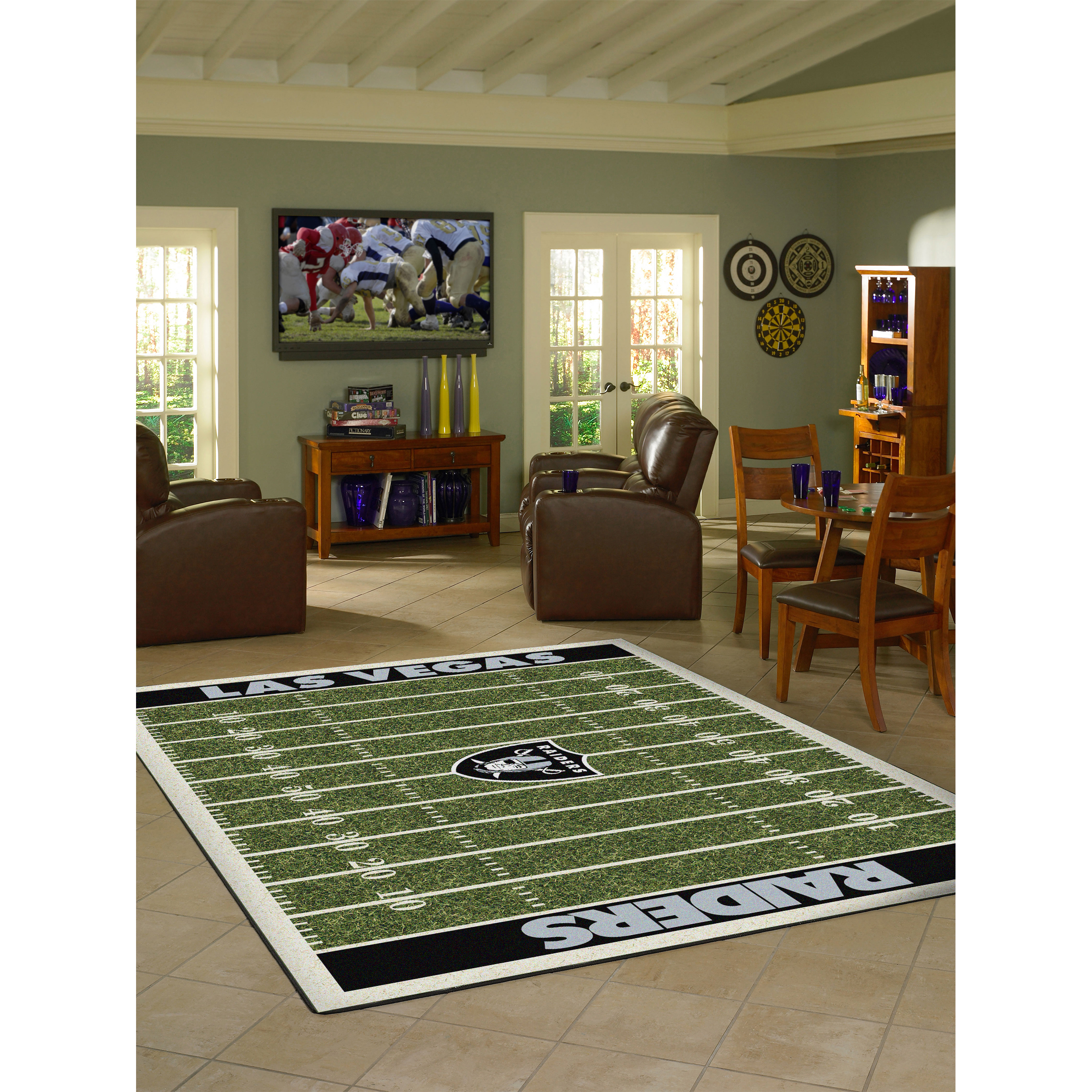 las vegas raiders 8x11 homefield football field area rug