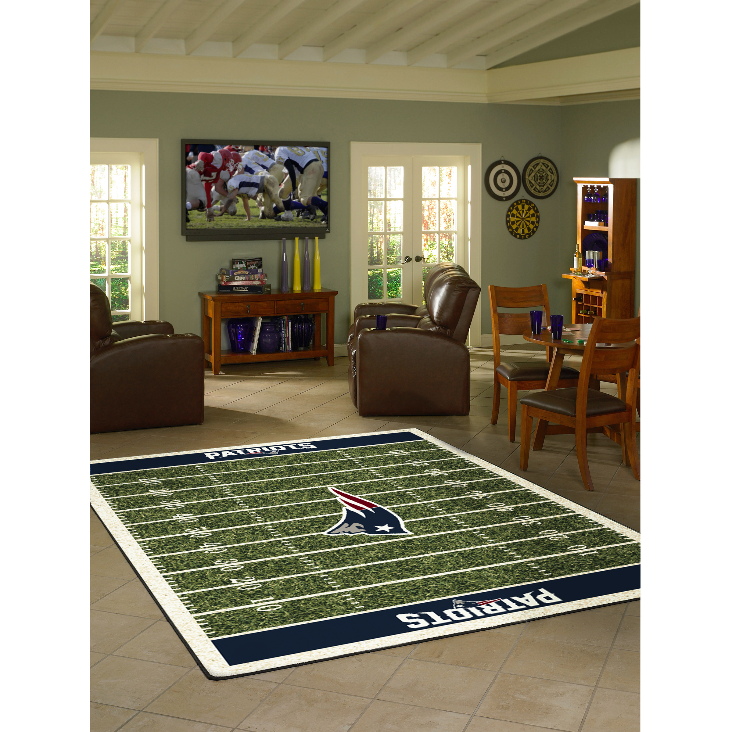 patriots 8x11 homefield football field premium nylon area rug