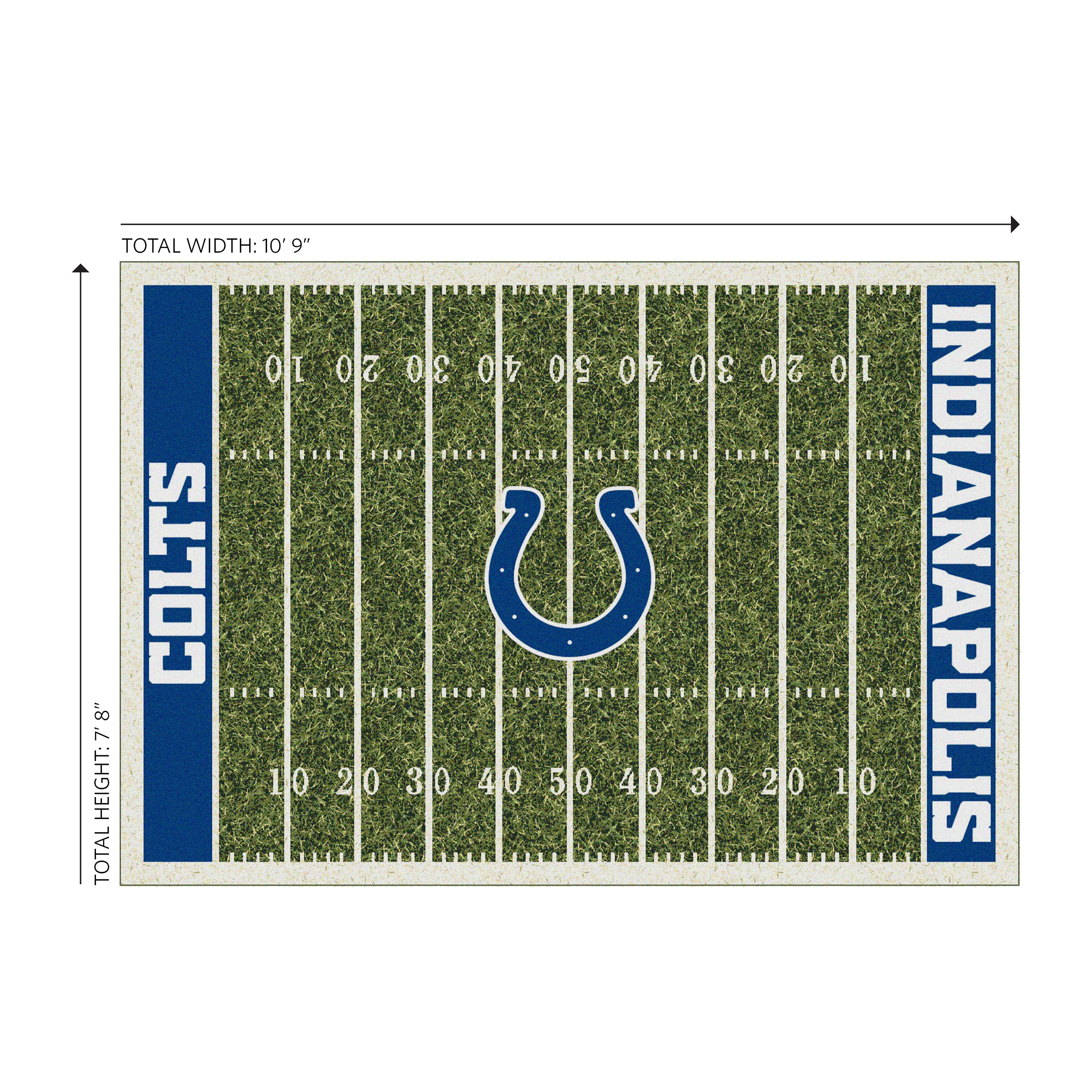 indianapolis colts 8x11 football field premium nylon rug