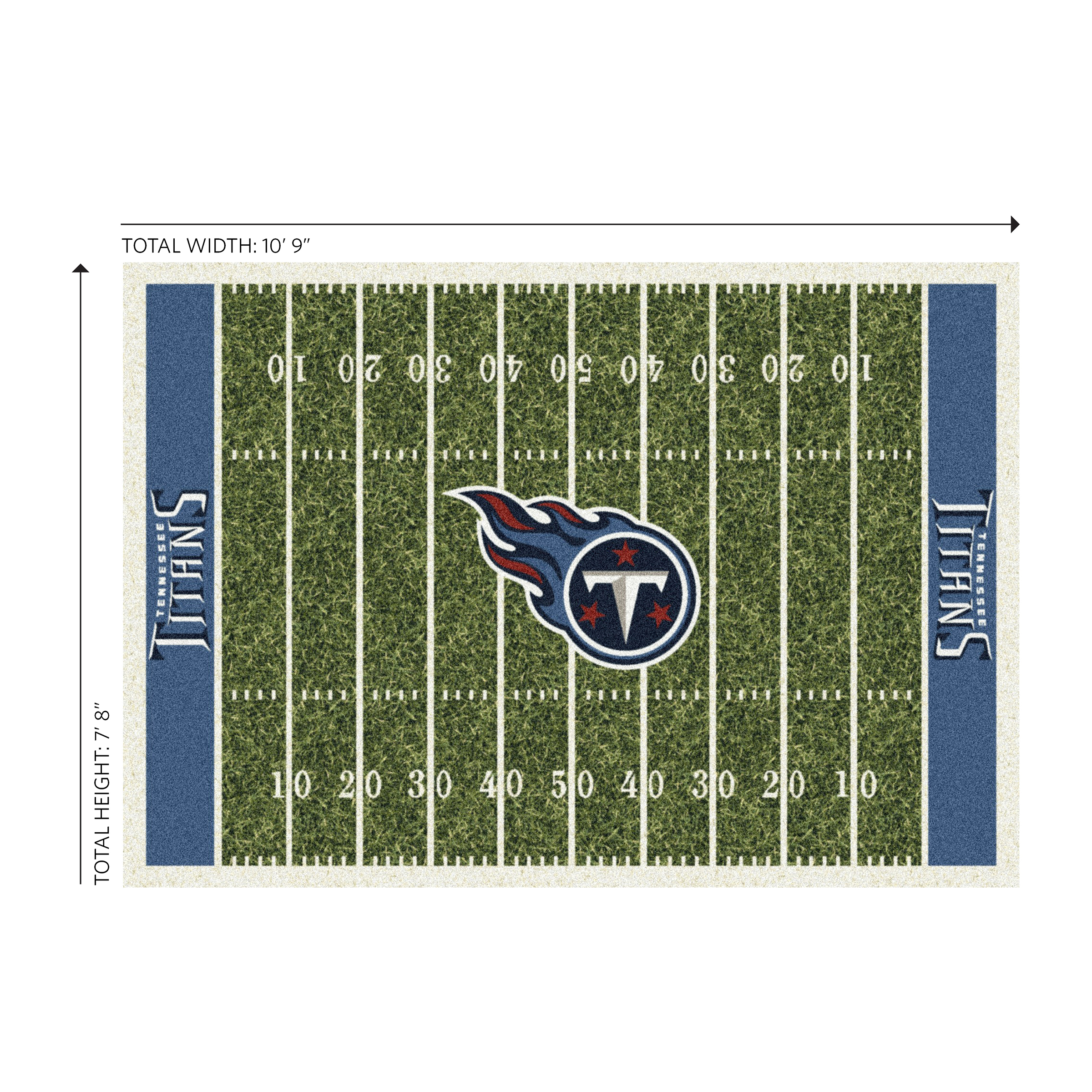 titans 8x11 homefield football field premium nylon area rug