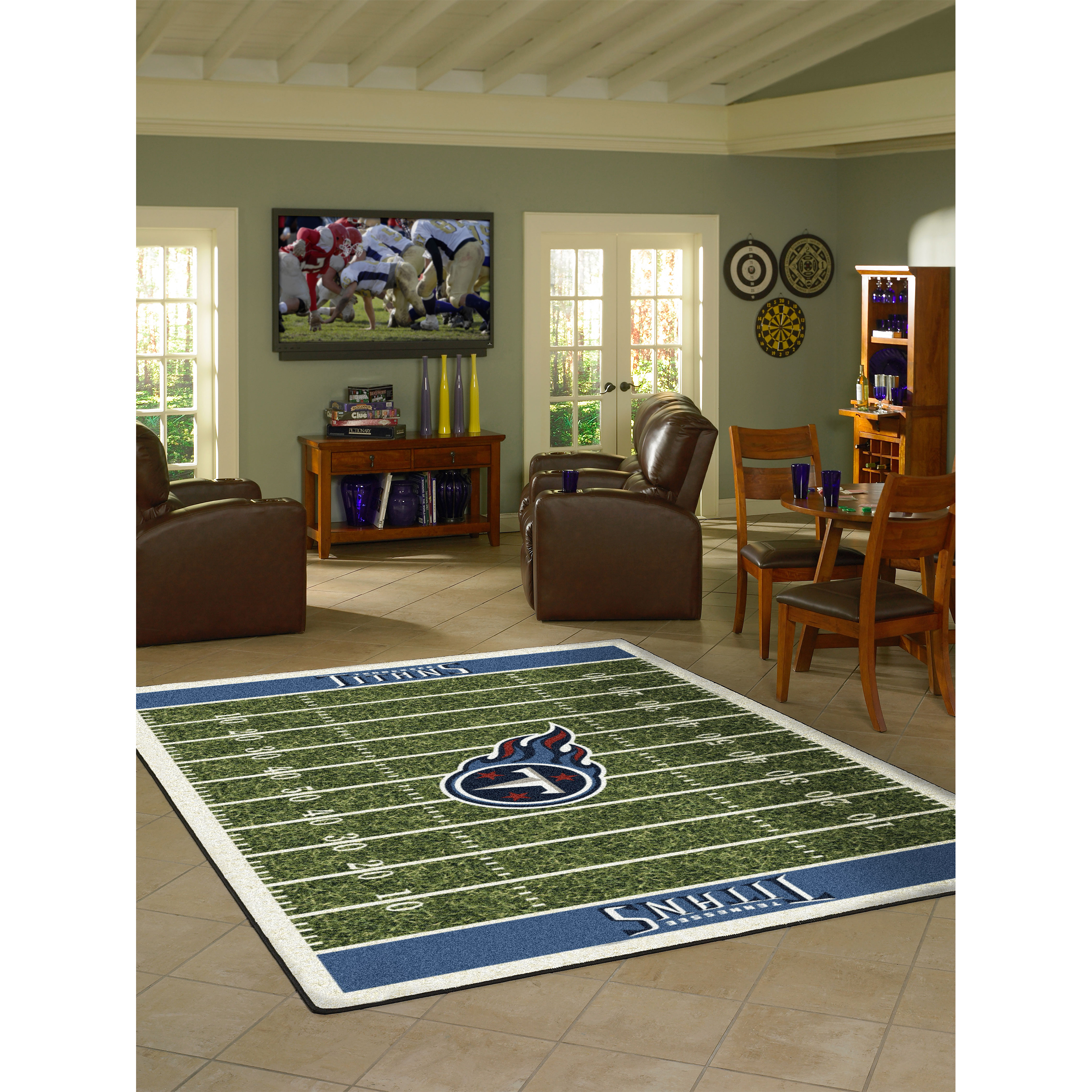 titans 8x11 homefield football field premium nylon area rug