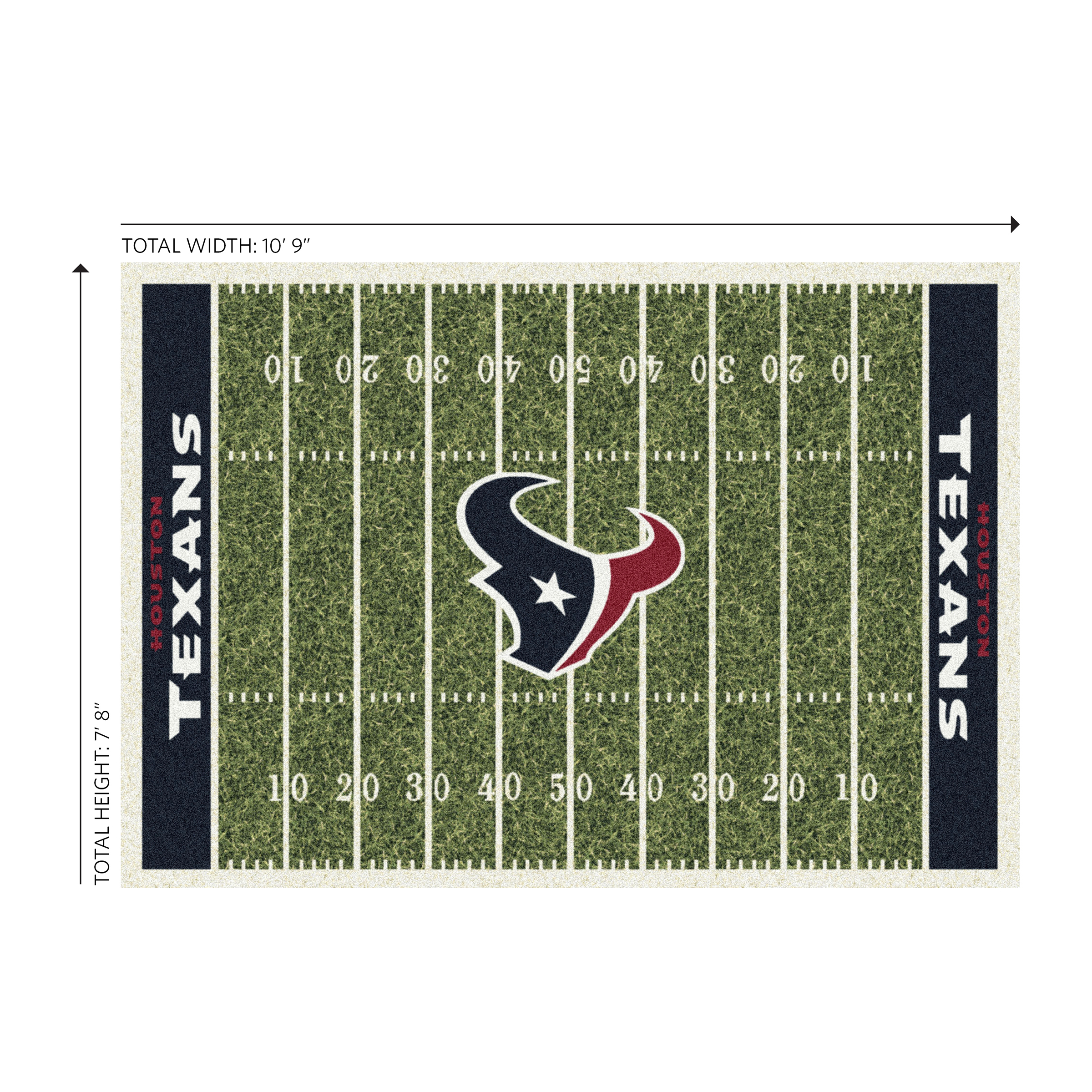 houston texans 8x11 homefield football field area rug