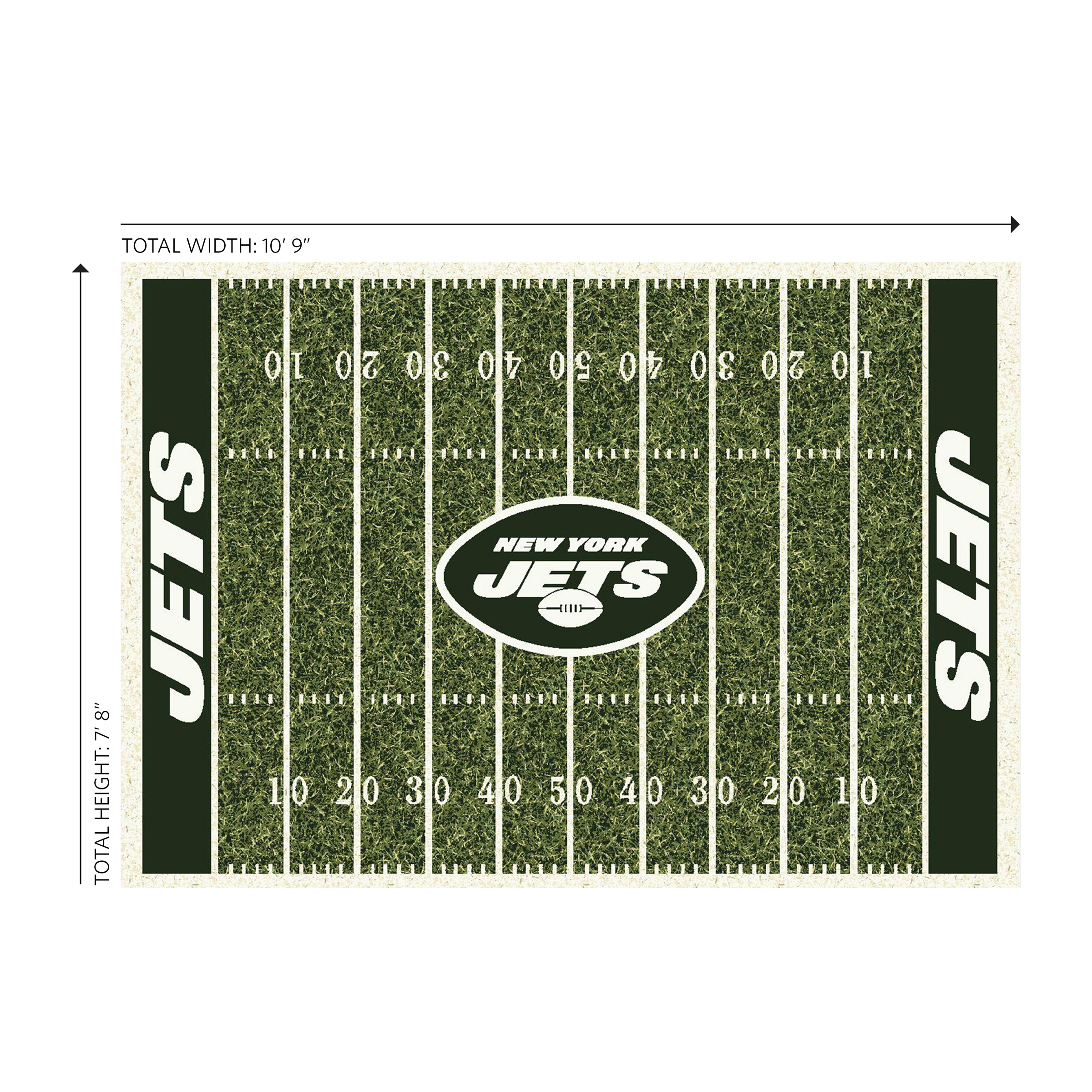 jets 8x11 homefield rug football field nfl licensed nylon