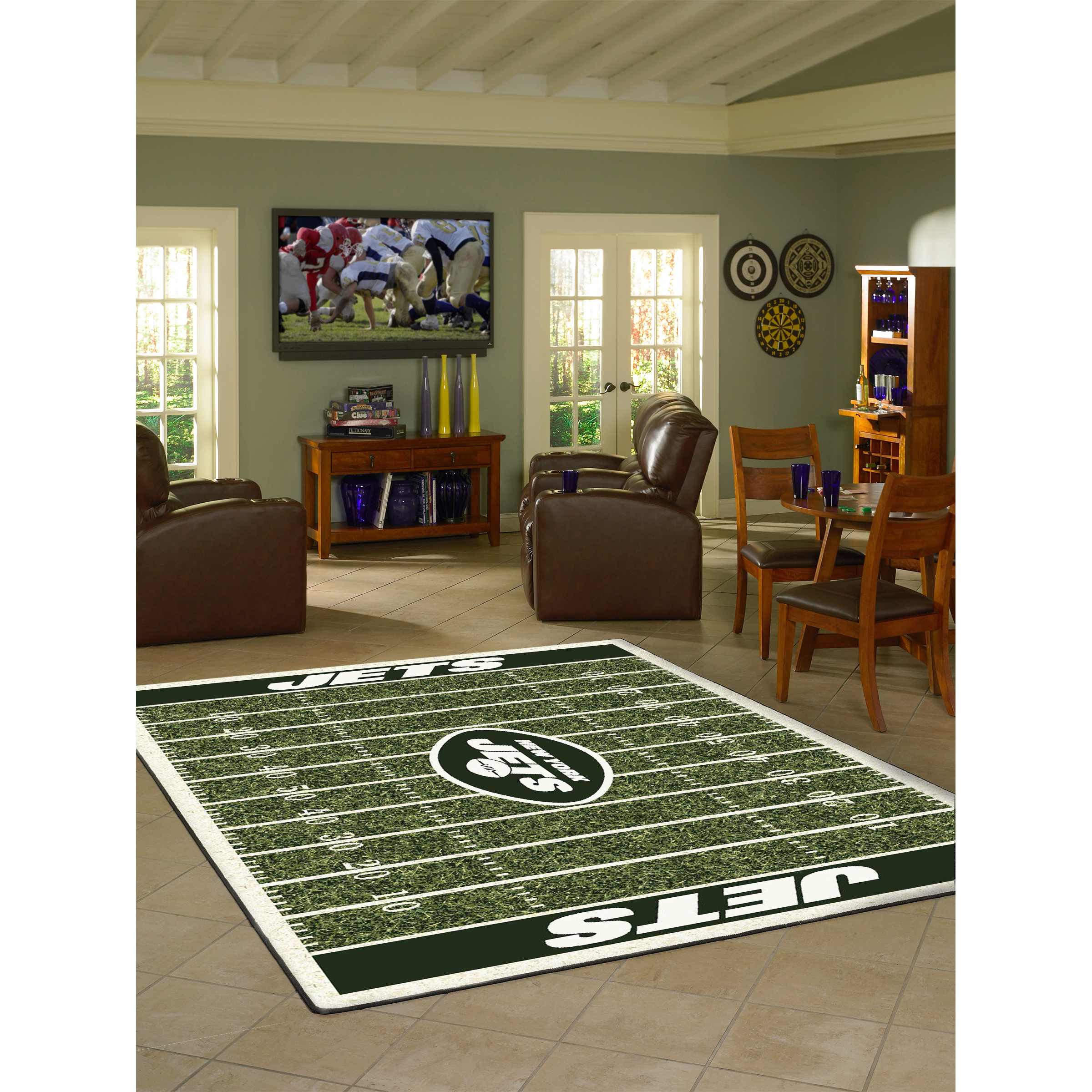 jets 8x11 homefield rug football field nfl licensed nylon