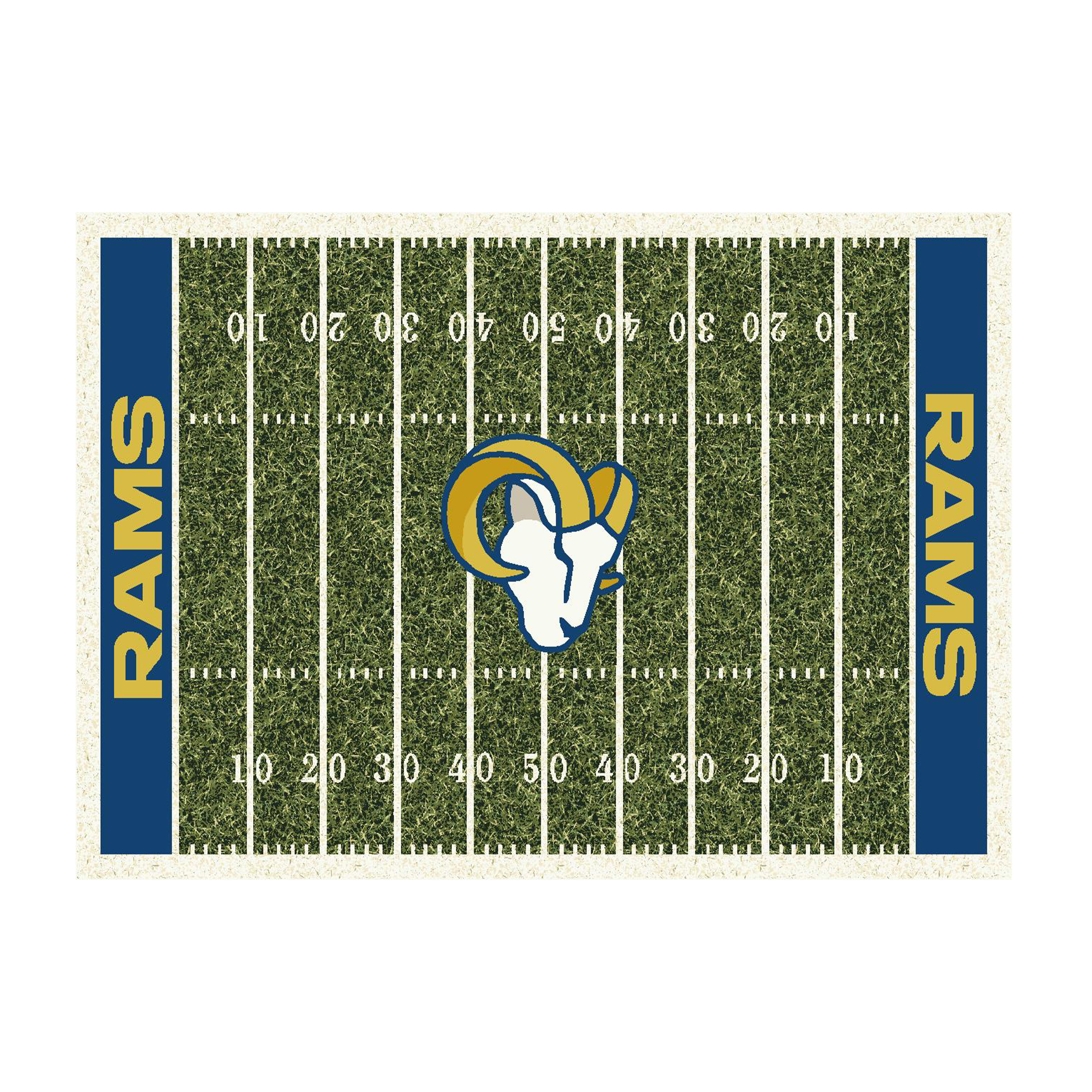 los angeles rams 8x11 football field premium nylon rug