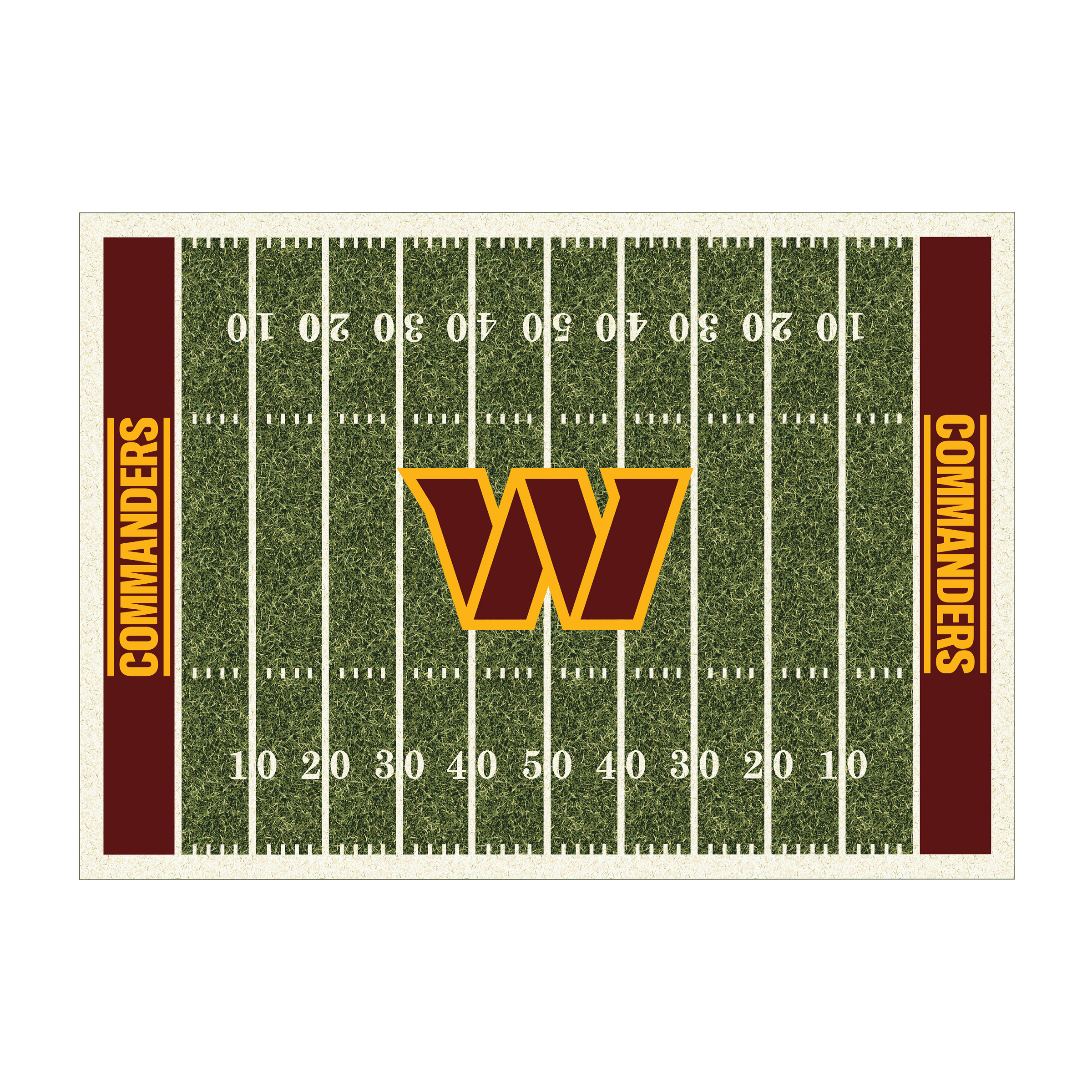 commanders 8x11 homefield football field premium nylon area rug