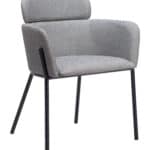 Modern Slate Gray Dining Chairs with Steel Frame and Vinyl Upholstery (Set of 2) 8 Modern Slate Gray Dining Chairs with Steel Frame and Vinyl Upholstery (Set of 2)