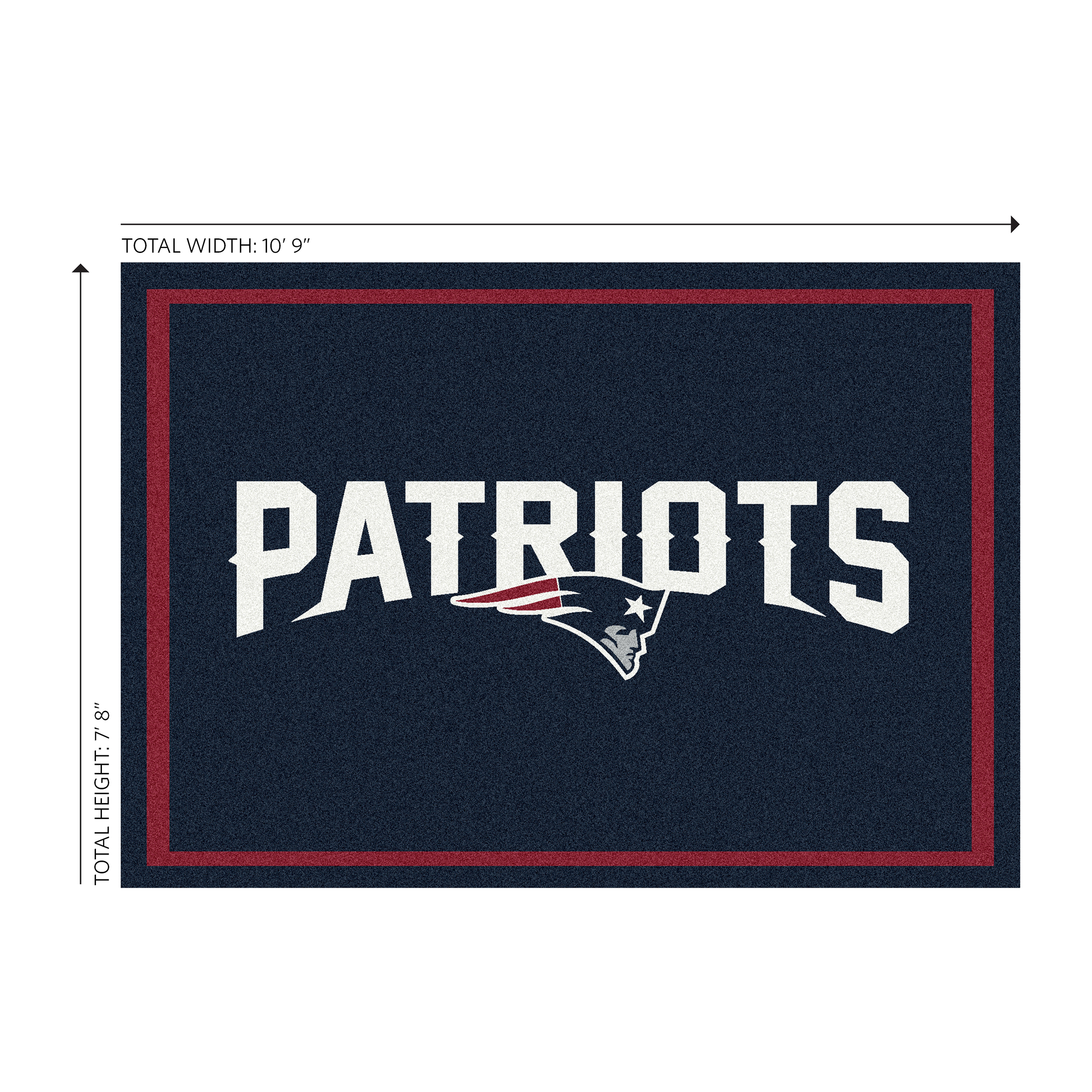 new england patriots 8x11 officially licensed nfl spirit area rug