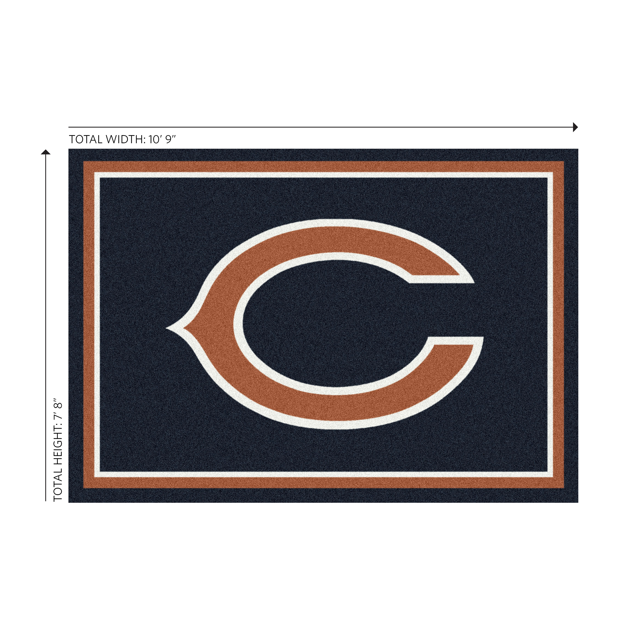 chicago bears 8x11 spirit area rug made in usa
