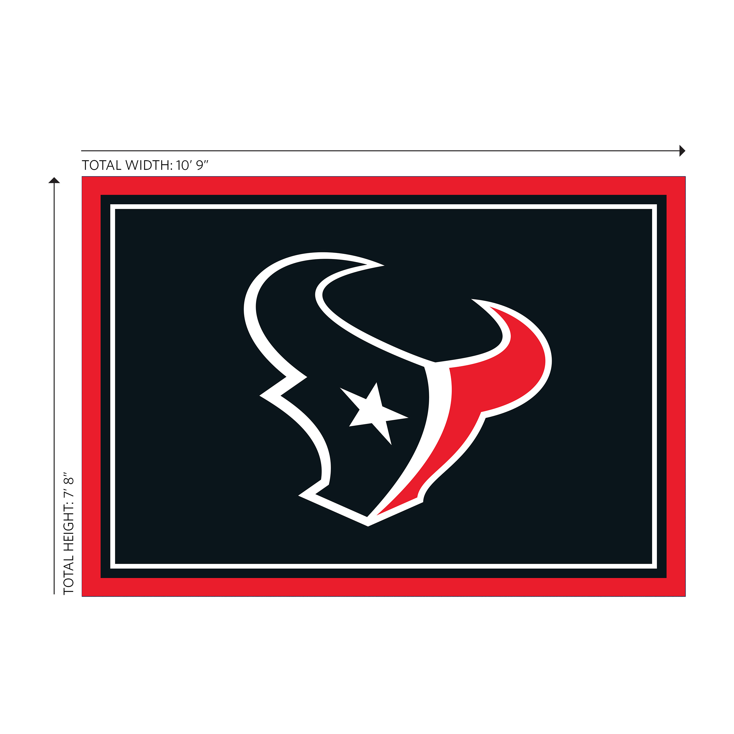 houston texans 8x11 spirit area rug officially licensed nfl