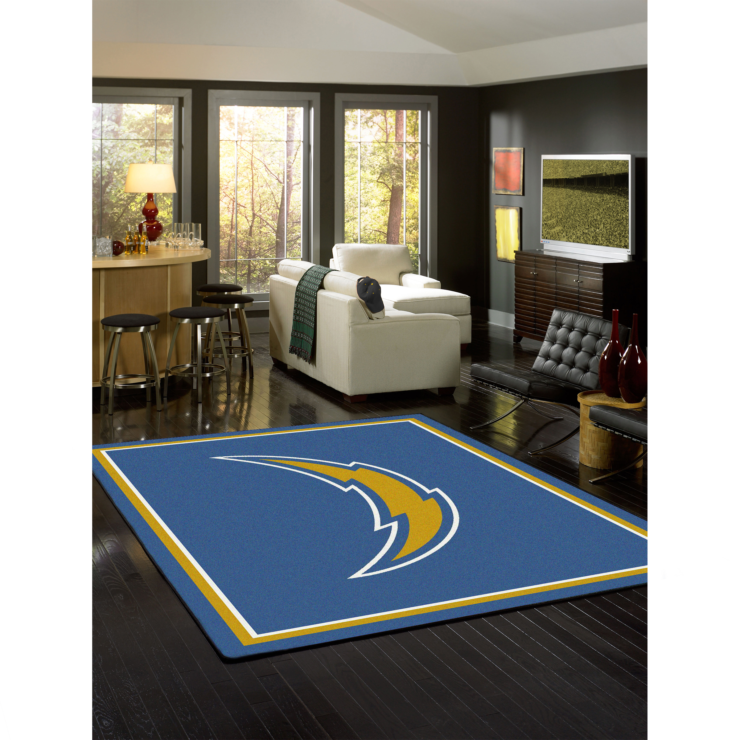 los angeles chargers 8x11 officially licensed nfl spirit area rug