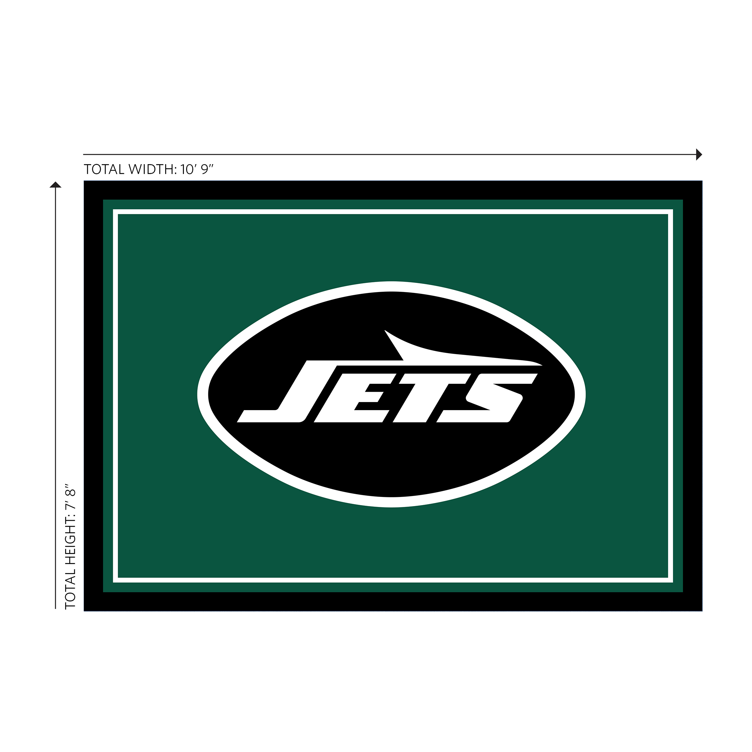 new york jets 8x11 officially licensed spirit area rug