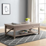 47-Inch Sandy Brown Lift Top Coffee Table With Storage
