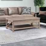 47-Inch Sandy Brown Lift Top Coffee Table With Storage