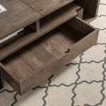 47 Inch Brown And Black Lift Top Coffee Table With Storage