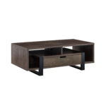 47 Inch Brown And Black Lift Top Coffee Table With Storage