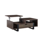 47 Inch Brown And Black Lift Top Coffee Table With Storage
