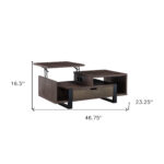 47 Inch Brown And Black Lift Top Coffee Table With Storage